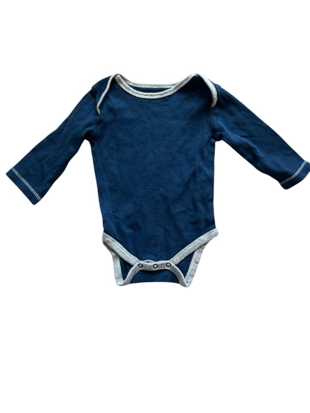 Burt’s Bees Baby navy and Grey Bodysuit | 0-3M